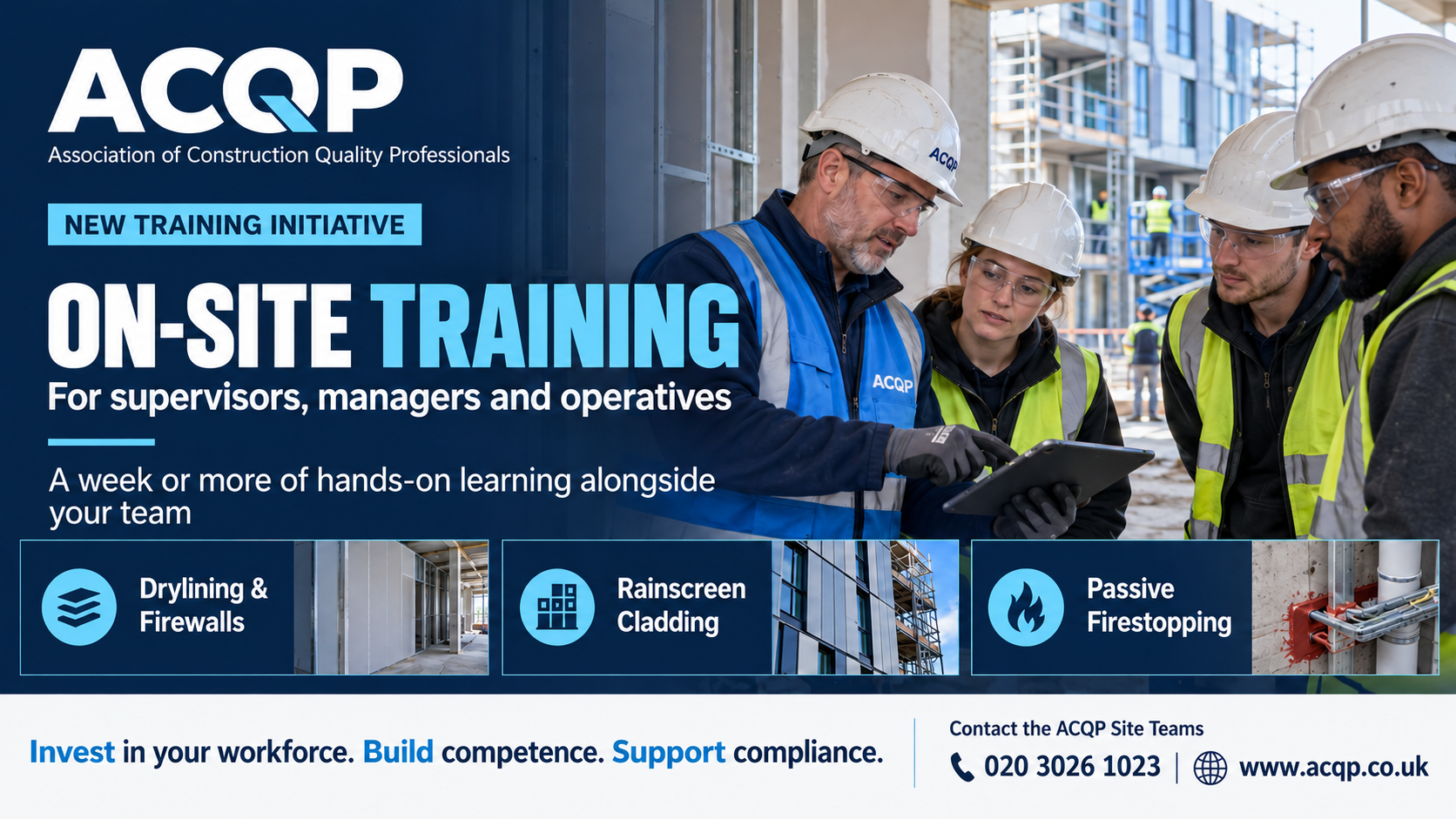 ACQP on-site training for supervisors, managers and operatives, with an instructor working alongside your team for a week or more.