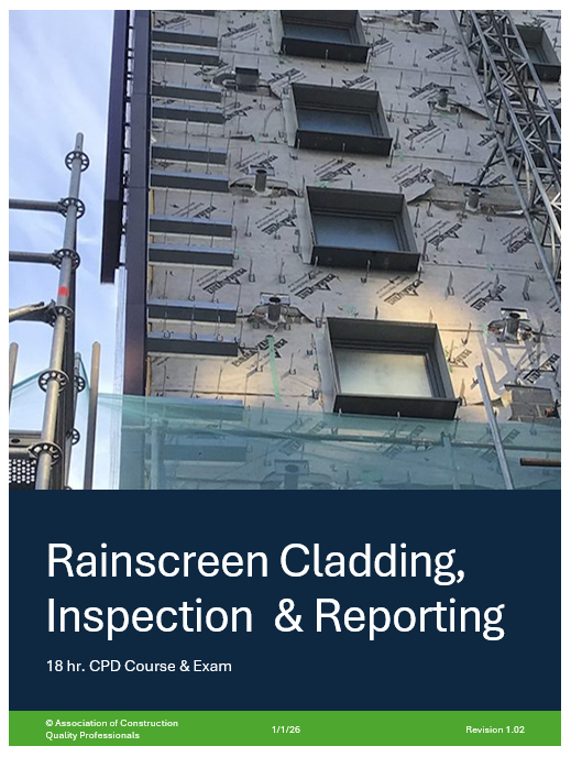 Rainscreen Cladding, Inspection & Reporting printed coursework book