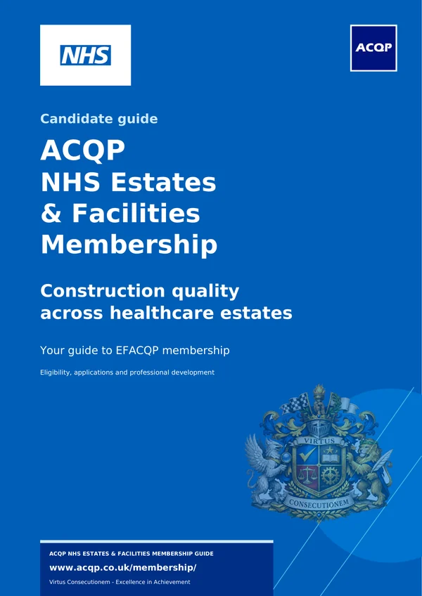 Cover of the NHS Estates & Facilities Membership brochure